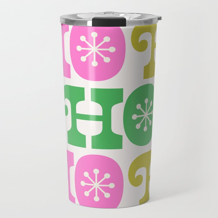 Ho Ho Ho - Pink and Green Travel Mug Gallery Image 1