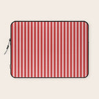 Ultra Fine Stripes Vertical Pattern in Retro Christmas Red and Pink Laptop Sleeve Gallery Image 1