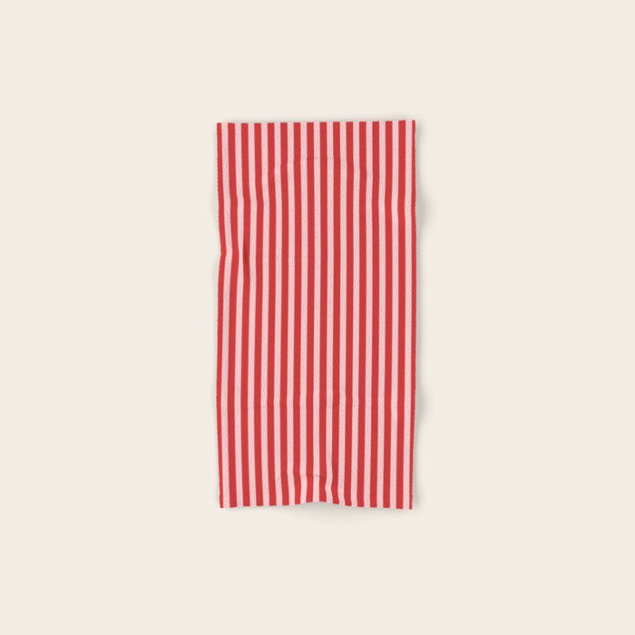 Ultra Fine Stripes Vertical Pattern in Retro Christmas Red and Pink Bath Towel Gallery Image 1