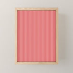 Ultra Fine Stripes Vertical Pattern in Retro Christmas Red and Pink Mini Art Print Gallery Image 1