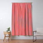 Ultra Fine Stripes Vertical Pattern in Retro Christmas Red and Pink Window Curtain Gallery Image 5