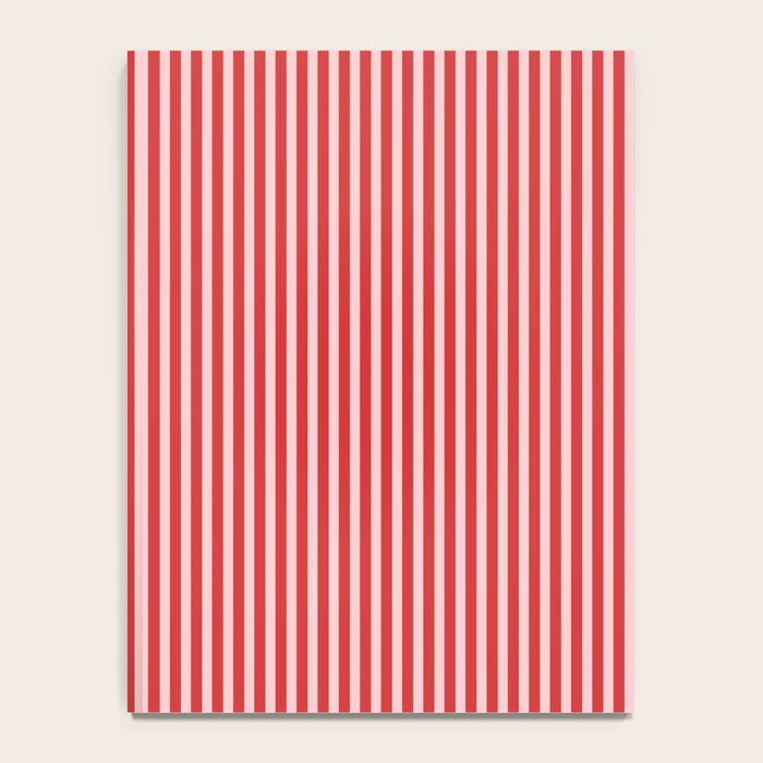 Ultra Fine Stripes Vertical Pattern in Retro Christmas Red and Pink Notebook Gallery Image 4
