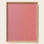 Ultra Fine Stripes Vertical Pattern in Retro Christmas Red and Pink Serving Tray Gallery Image 1