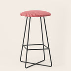 Ultra Fine Stripes Vertical Pattern in Retro Christmas Red and Pink Stool Gallery Image 1