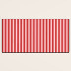 Ultra Fine Stripes Vertical Pattern in Retro Christmas Red and Pink Desk Mat Gallery Image 3