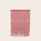 Ultra Fine Stripes Vertical Pattern in Retro Christmas Red and Pink Wall Hanging Gallery Image 1