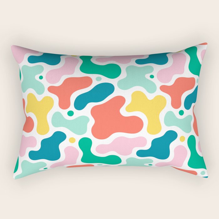 Colorful abstract art shape pattern Rectangular Pillow Gallery Image 1