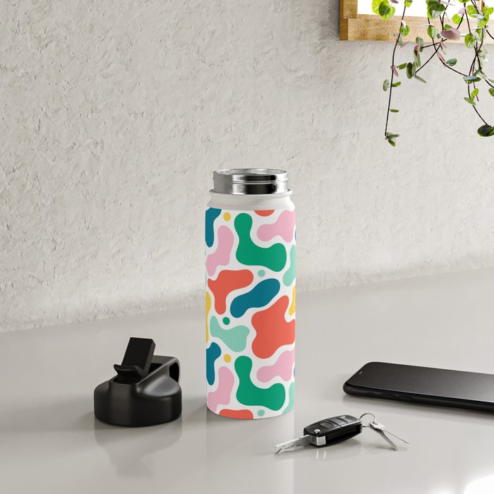 Colorful abstract art shape pattern Water Bottle Gallery Image 4