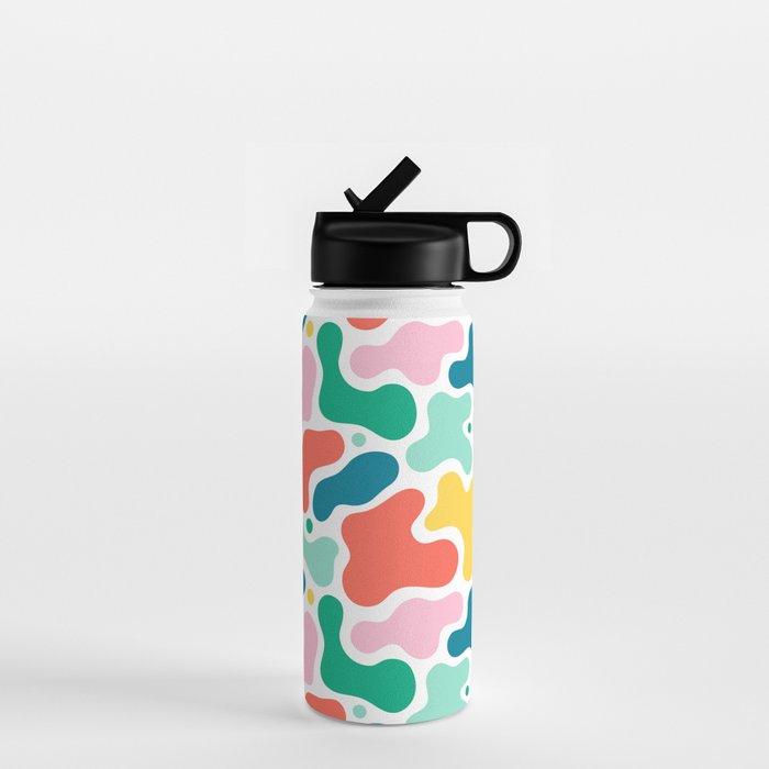 Colorful abstract art shape pattern Water Bottle Gallery Image 1