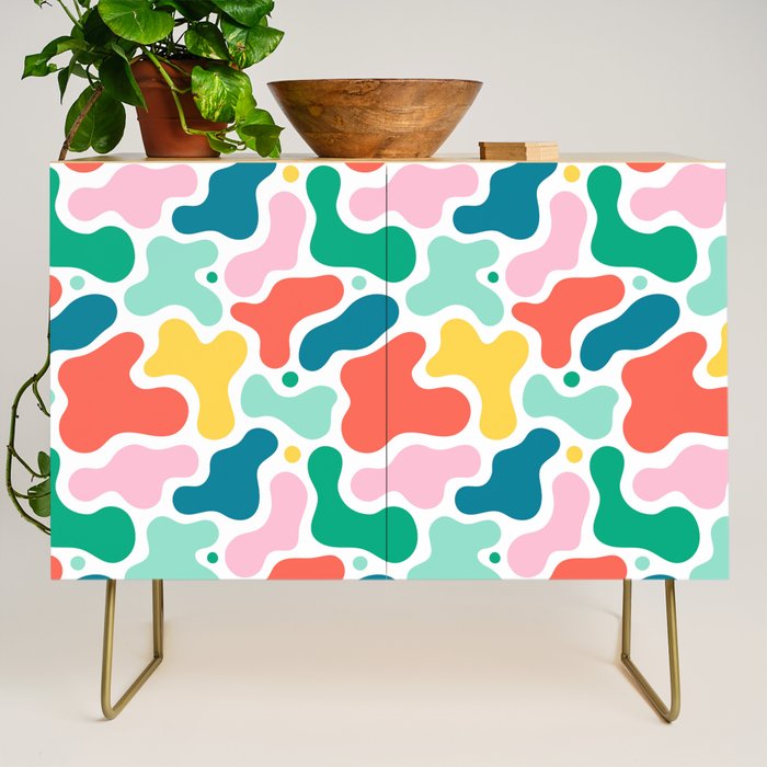 Colorful abstract art shape pattern Credenza Gallery Image 1
