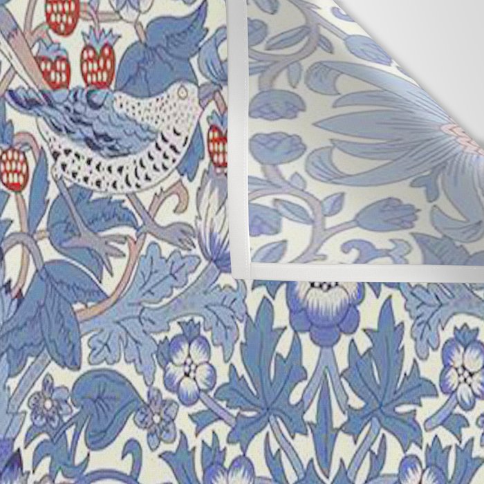 William Morris Strawberry Thief Powder Blue & Red Wall Tapestry Gallery Image 3