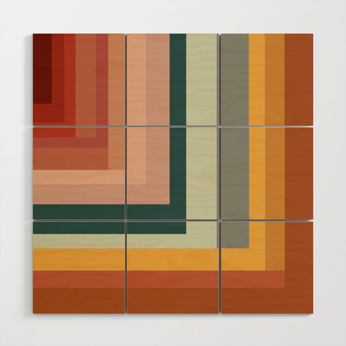Broken Stripes warm Wood Wall Art Gallery Image 1