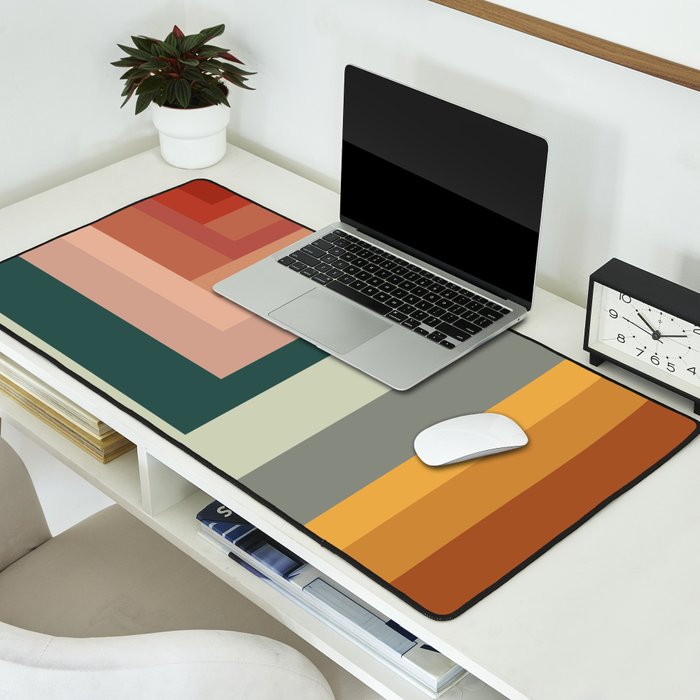 Broken Stripes warm Desk Mat Gallery Image 2
