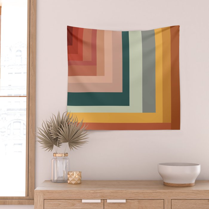 Broken Stripes warm Wall Tapestry Gallery Image 2