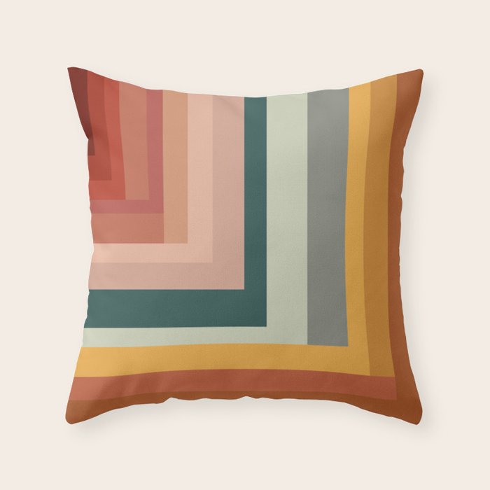 Broken Stripes warm Throw Pillow Gallery Image 1