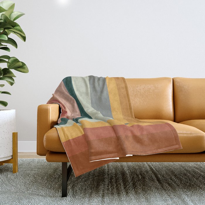 Broken Stripes warm Throw Blanket Gallery Image 1