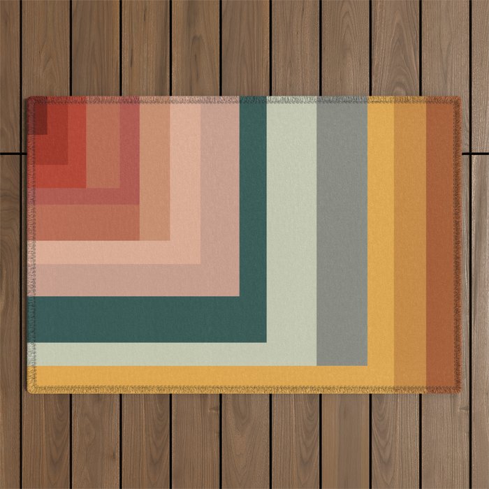 Broken Stripes warm Outdoor Rug Gallery Image 1