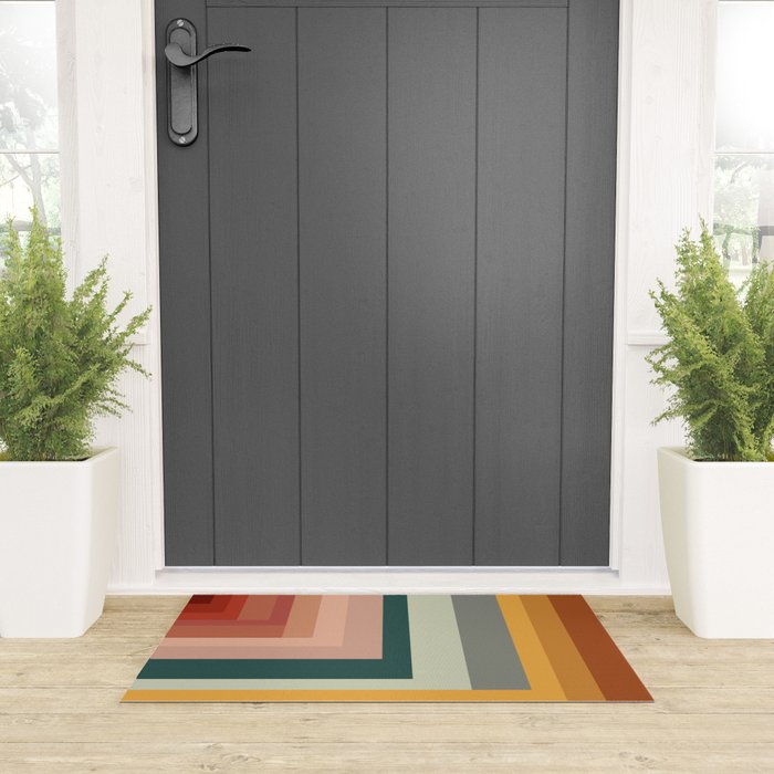 Broken Stripes warm Welcome Mat Gallery Image 3