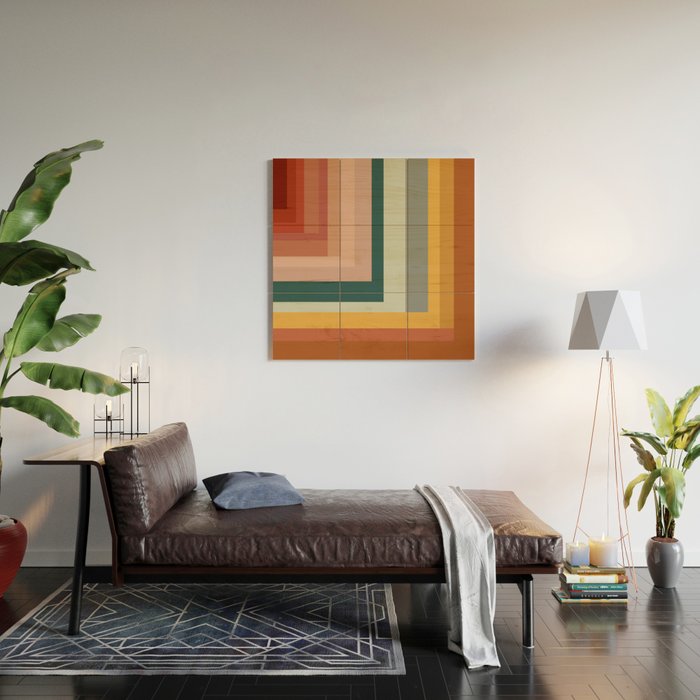 Broken Stripes warm Wood Wall Art Gallery Image 2