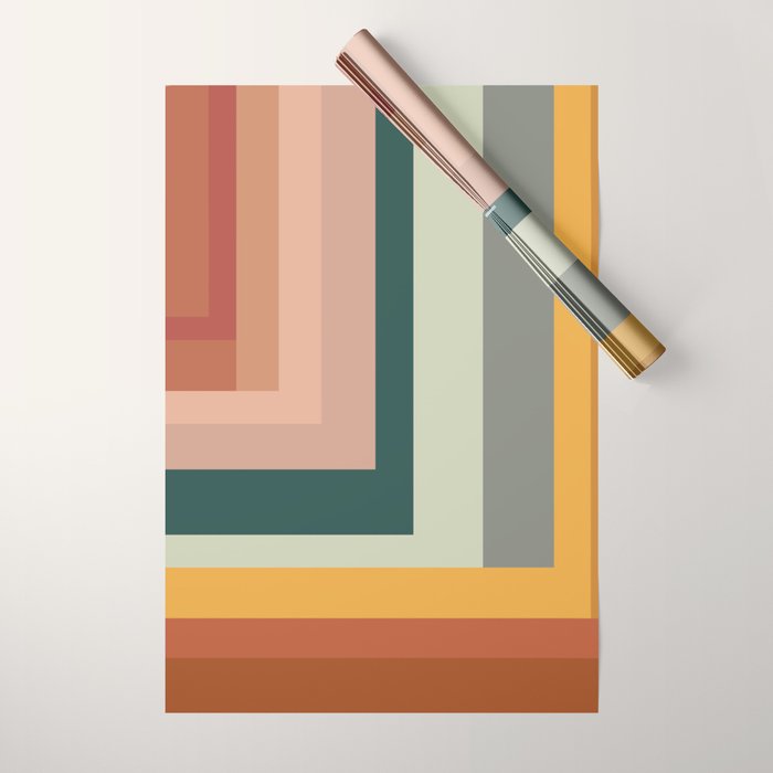 Broken Stripes warm Wrapping Paper Gallery Image 1