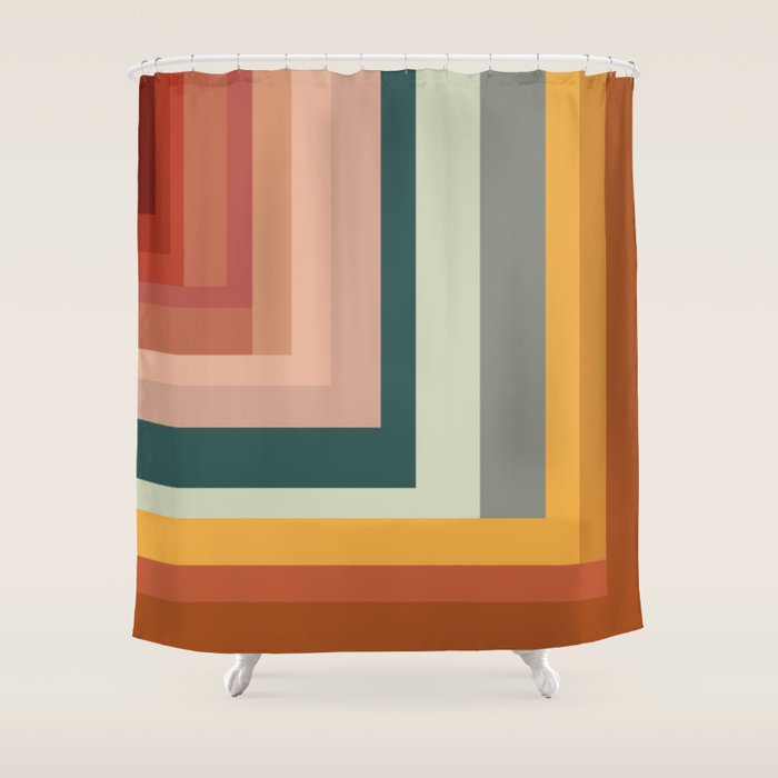 Broken Stripes warm Shower Curtain Gallery Image 1
