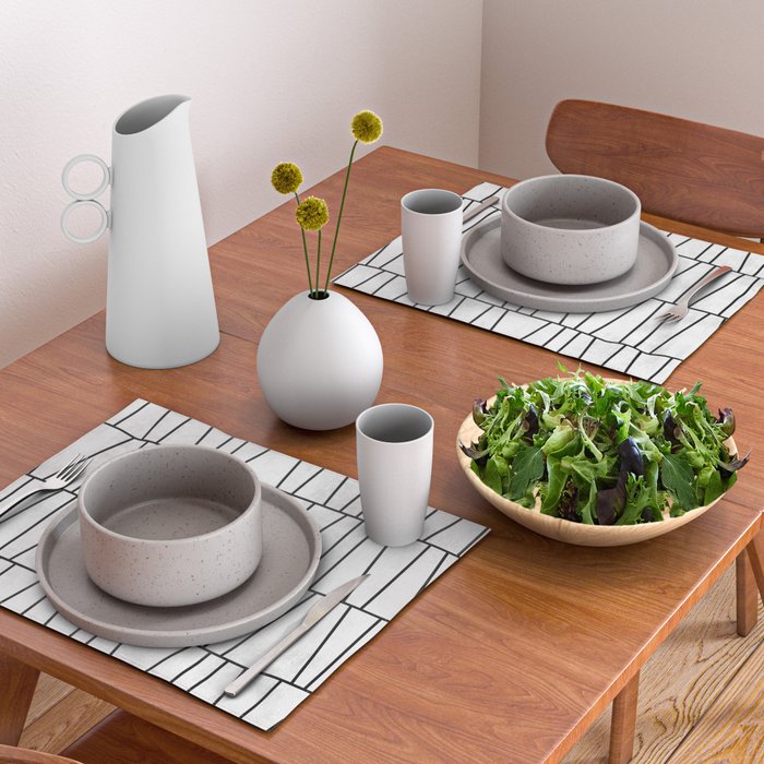 Mid-Century Modern Pattern No.6 - White Placemat Gallery Image 2