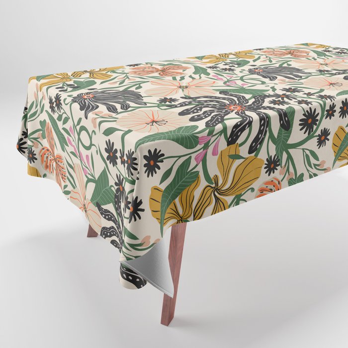 Merrick Floral - creme Tablecloth Gallery Image 1