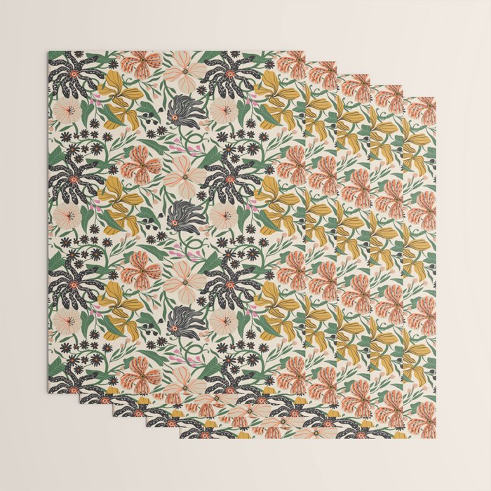 Merrick Floral - creme Wrapping Paper Gallery Image 3