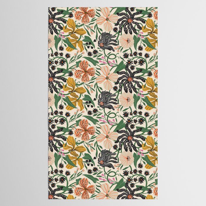 Merrick Floral - creme Tablecloth Gallery Image 2