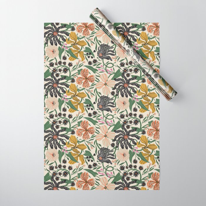 Merrick Floral - creme Wrapping Paper Gallery Image 1