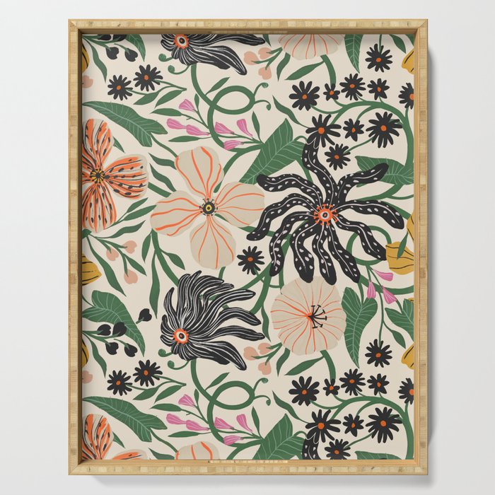 Merrick Floral - creme Serving Tray Gallery Image 1