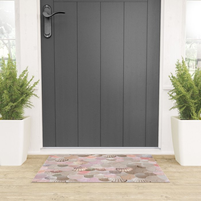 MERMAID SHELLS - CORAL ROSEGOLD Welcome Mat Gallery Image 3