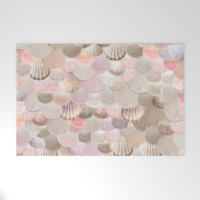 MERMAID SHELLS - CORAL ROSEGOLD Welcome Mat Gallery Image 1
