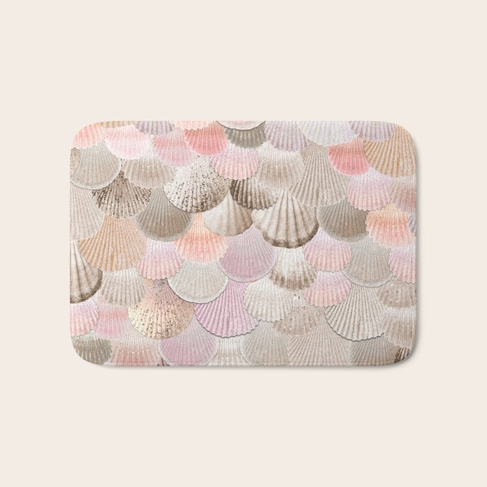 MERMAID SHELLS - CORAL ROSEGOLD Bath Mat Gallery Image 1