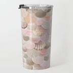 MERMAID SHELLS - CORAL ROSEGOLD Travel Mug Gallery Image 3