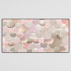 MERMAID SHELLS - CORAL ROSEGOLD Desk Mat Gallery Image 3