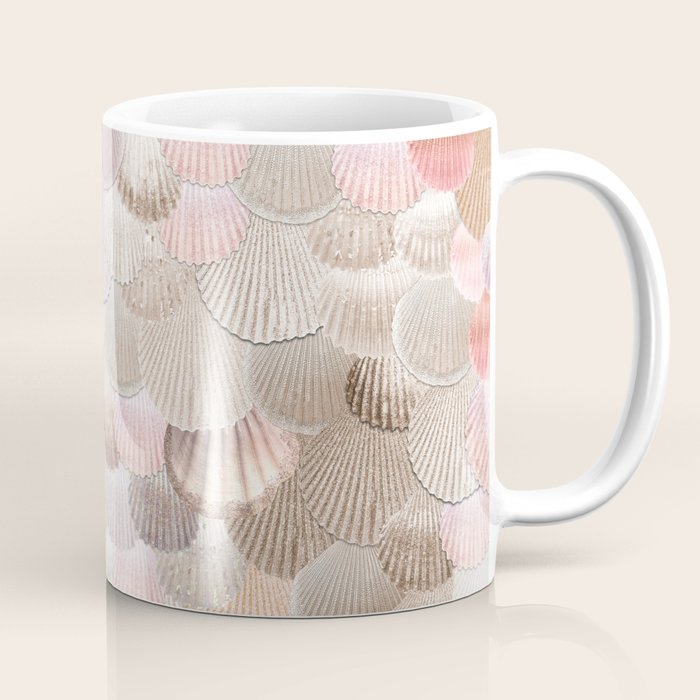 MERMAID SHELLS - CORAL ROSEGOLD Coffee Mug Gallery Image 1