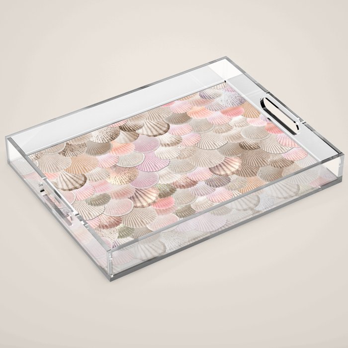 MERMAID SHELLS - CORAL ROSEGOLD Acrylic Tray Gallery Image 1