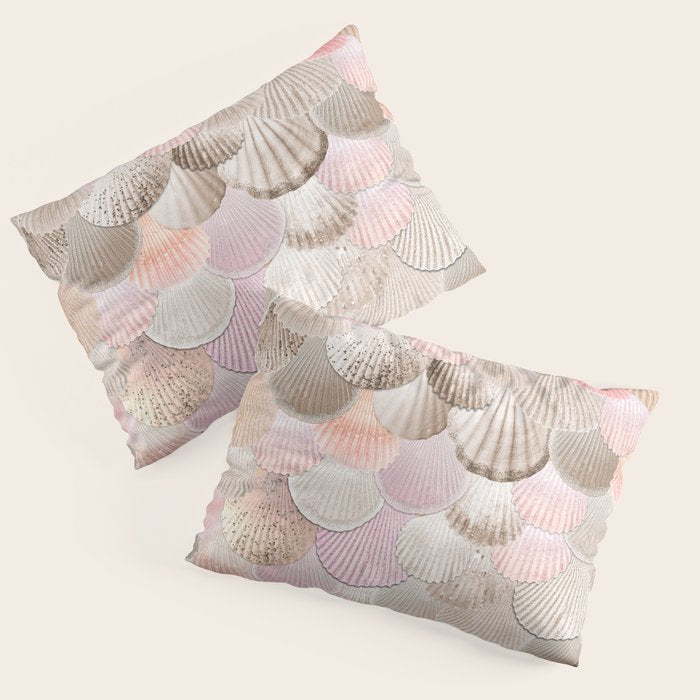 MERMAID SHELLS - CORAL ROSEGOLD Pillow Sham Gallery Image 1