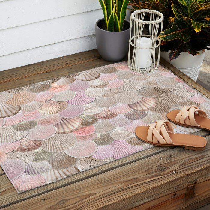 MERMAID SHELLS - CORAL ROSEGOLD Outdoor Rug Gallery Image 2