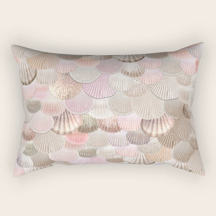 MERMAID SHELLS - CORAL ROSEGOLD Rectangular Pillow Gallery Image 2