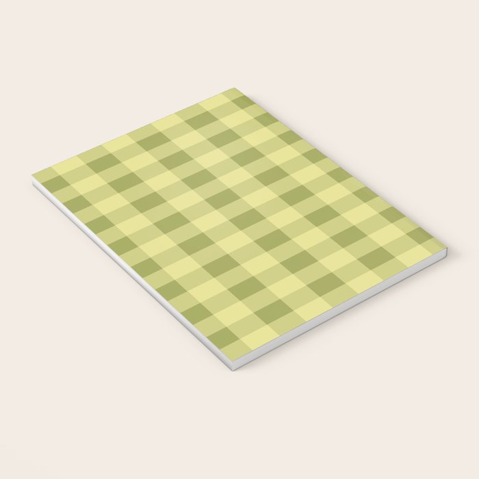 Gingham Large Lime Green Notebook Gallery Image 3