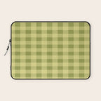 Gingham Large Lime Green Laptop Sleeve Gallery Image 1