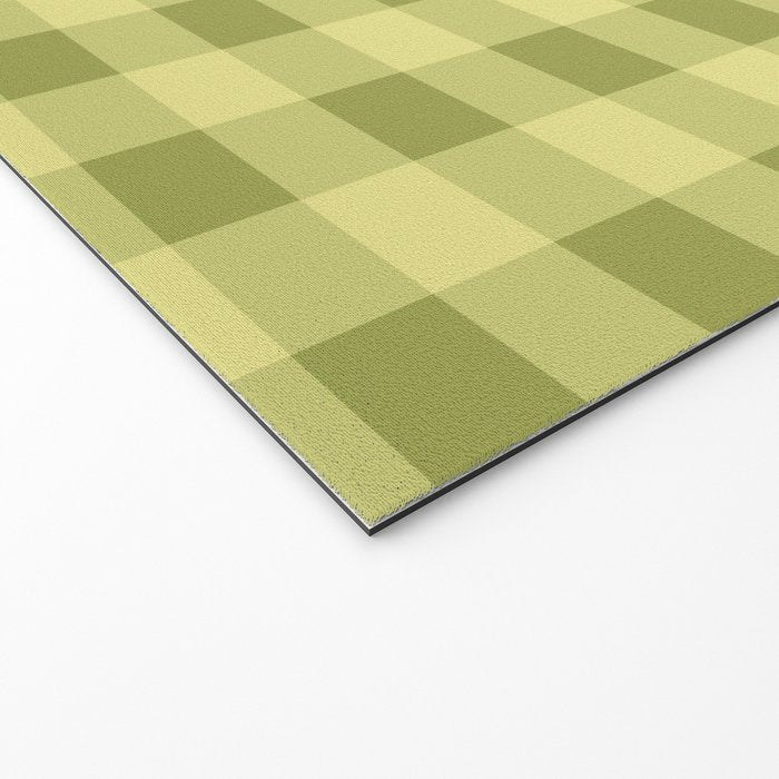 Gingham Large Lime Green Welcome Mat Gallery Image 2