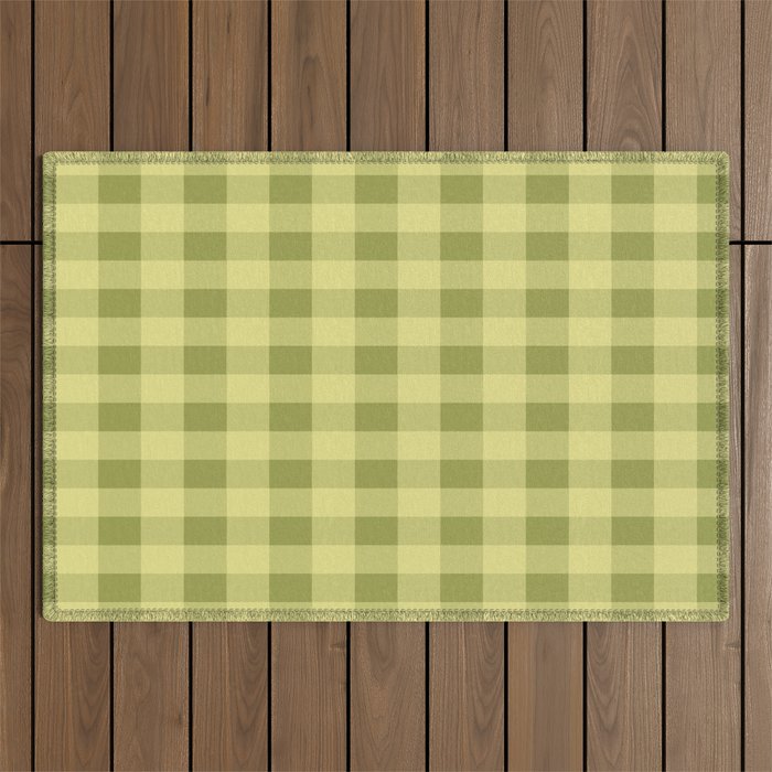 Gingham Large Lime Green Outdoor Rug Gallery Image 1