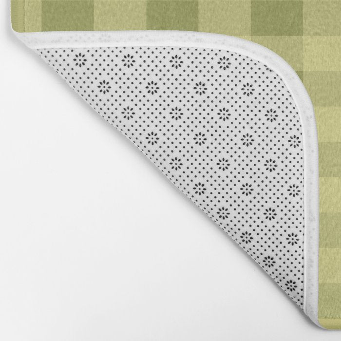 Gingham Large Lime Green Bath Mat Gallery Image 2