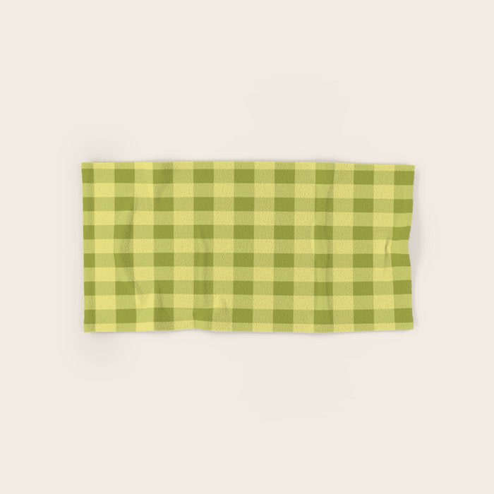 Gingham Large Lime Green Bath Towel Gallery Image 1