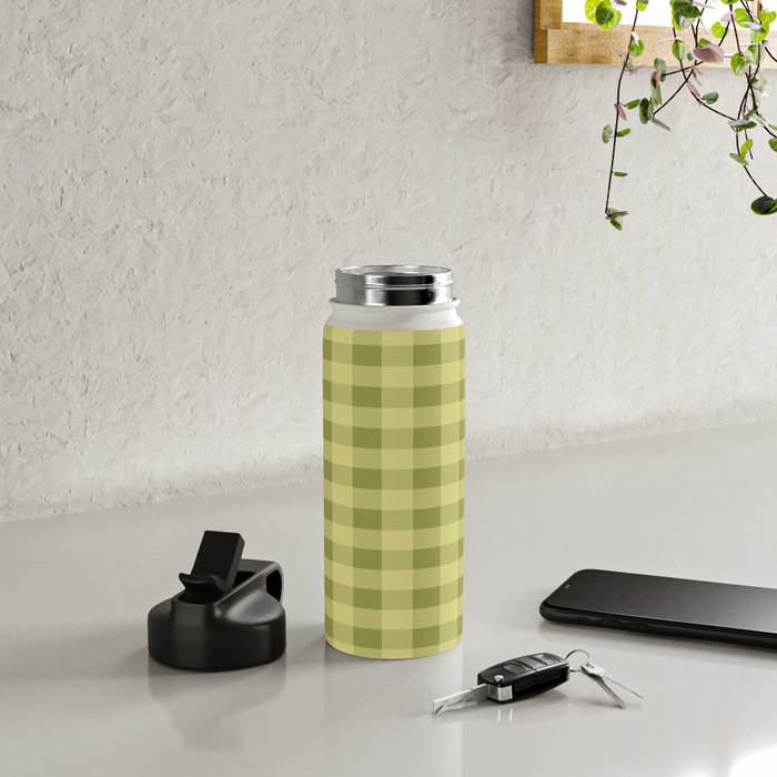 Gingham Large Lime Green Water Bottle Gallery Image 4
