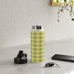 Gingham Large Lime Green Water Bottle Gallery Image 4