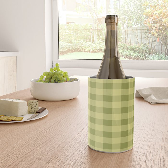 Gingham Large Lime Green Wine Chiller Gallery Image 4